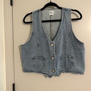 Princess Polly Denim Button-Up Vest